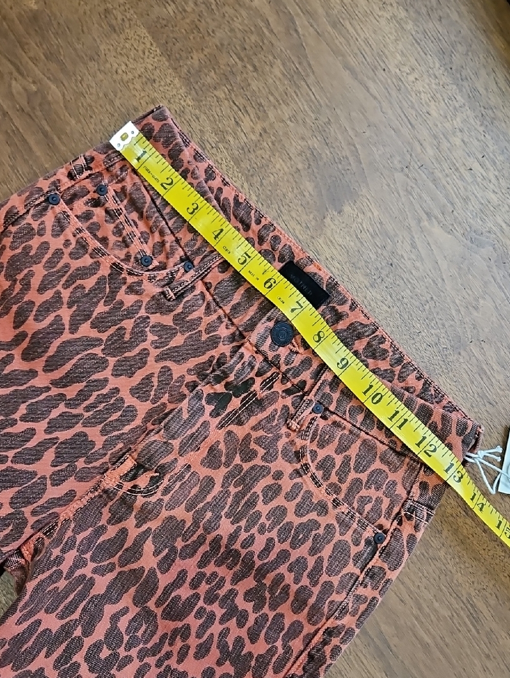🧡🖤🧡MOTHER Coral Leopard-Print Skinny Jeans - Picture 13 of 17